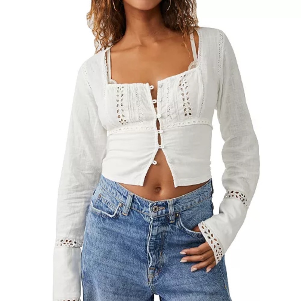 Free People Joi Eyelet Top